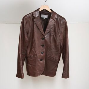 90s Ann Taylor  Brown Leather Jacket 12